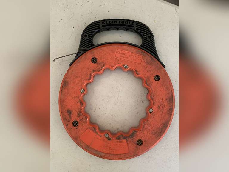 HEAVY SPEEDWAY 240 FT FLAT STEEL FISH TAPE - GARAGE CLOSET image