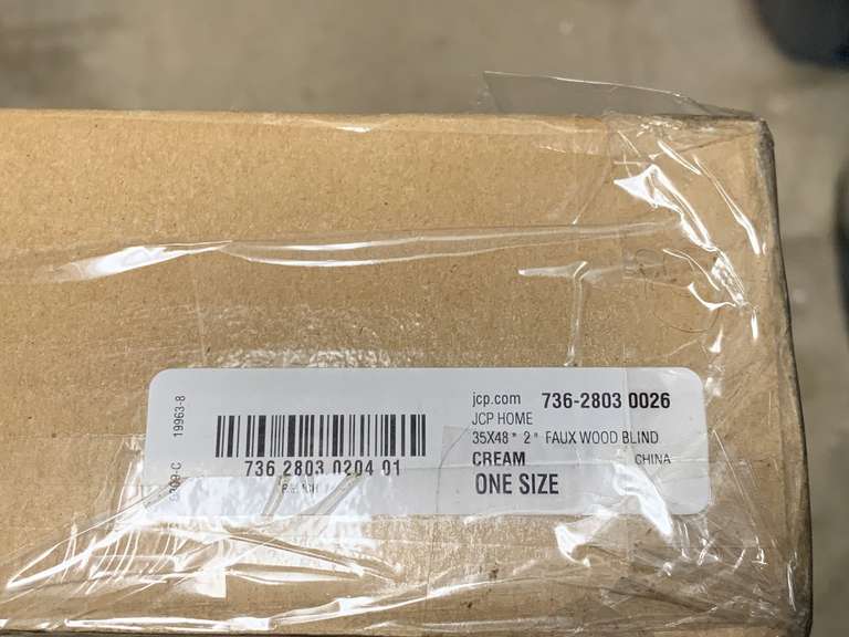 NEW 2" CREAM FAUX WOOD BLINDS IN BOX BY JCPENNEY HOME - ONE 35X48 - UP MASTER CLOSET 2 image
