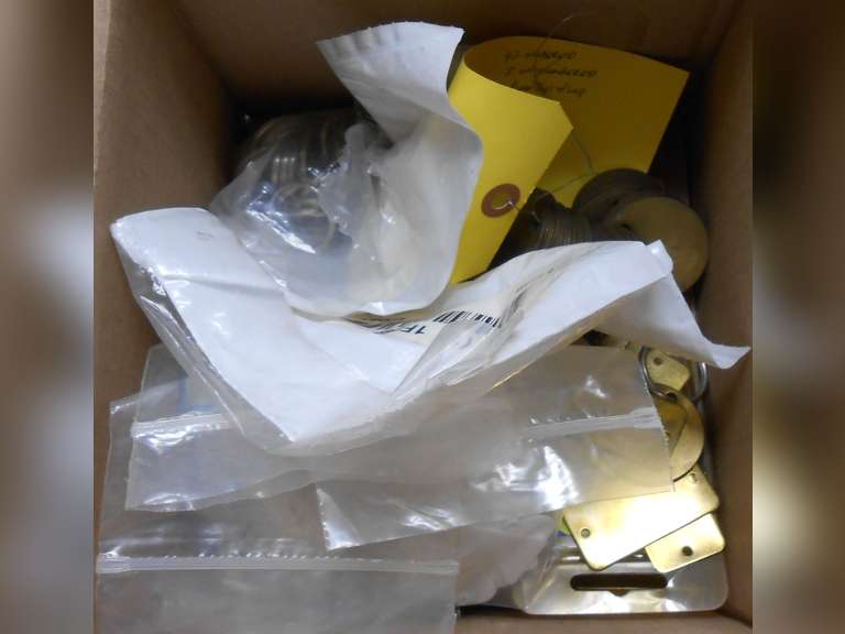 ASSORTED BRASS, PLASTIC & PAPER TAGS AND TAG HOLDER image