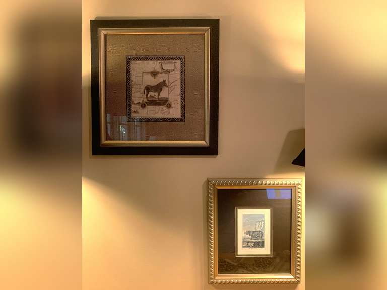 2 NICELY FRAMED ANIMAL PRINTS 15" X 16" & 13" X 11" - DEN image