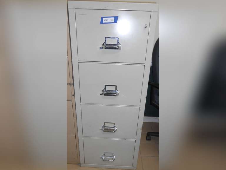 INSULATED FILING CABINET 4 DRAWER (BEIGE) OFFICE #21 image