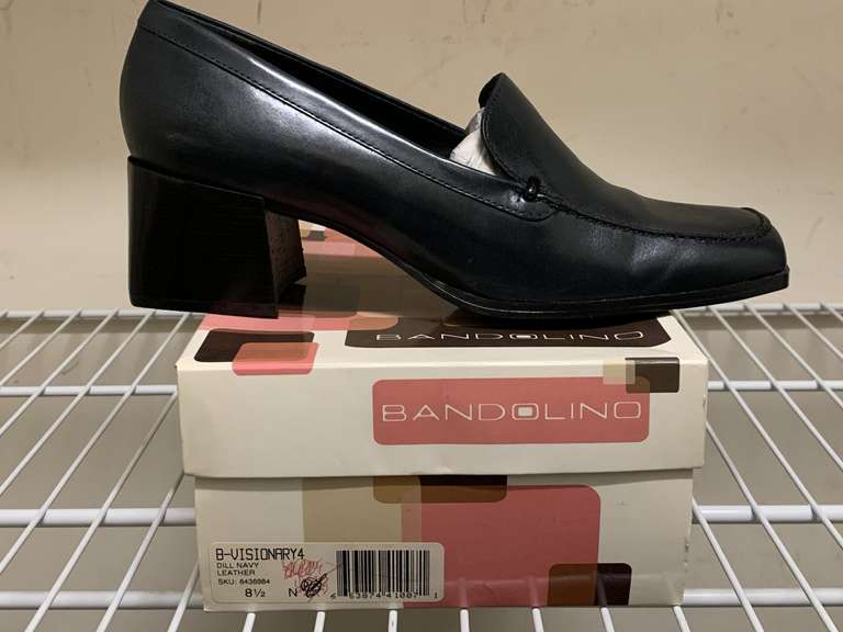 NEW BANDOLINO VISIONARY DARK NAVY LEATHER SHOES SIZE 8 1/2 N - UP MASTER CLOSET 1 image