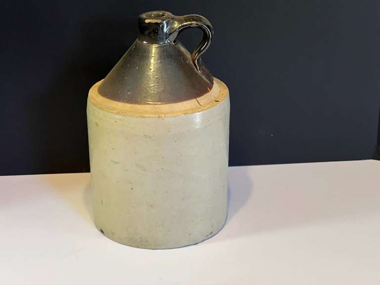 LR…Vintage/antique two toned whiskey/moonshine jug, see pictures for details. image