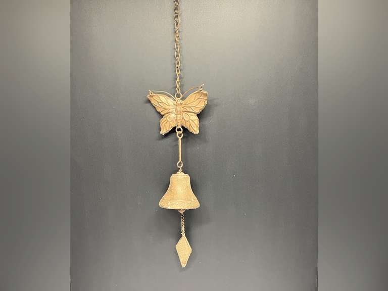Cast metal butterfly bell wind chime, see pictures for details. image