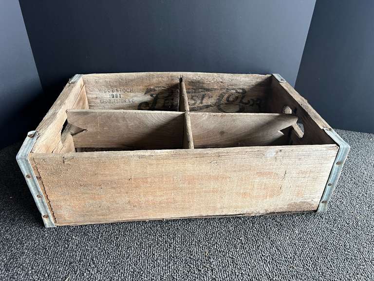 Vintage wooden Pepsi-Cola crate, see pictures for details. image
