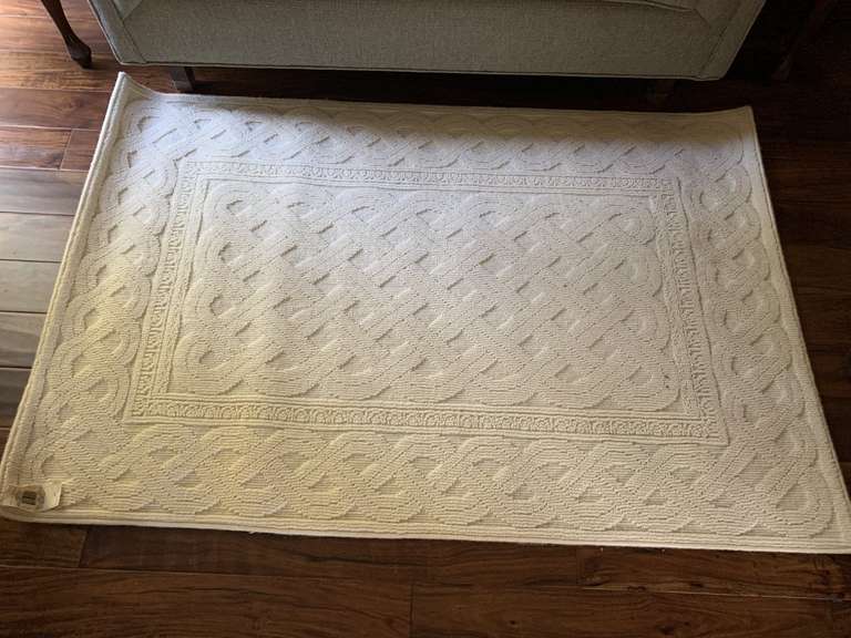 KARASTAN CHAUMIERE COLLECTION IVORY LATTICE II WOOL & ACRYLIC RUG 3'6" X 5'3" - LIVING ROOM image