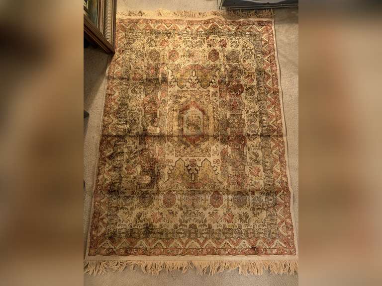 SILKEN TOUCH RUG (GOLD/BROWN/RUST) WITH FRINGE 3 FT 3 IN X 4 FT 11 IN - UP MASTER BED image