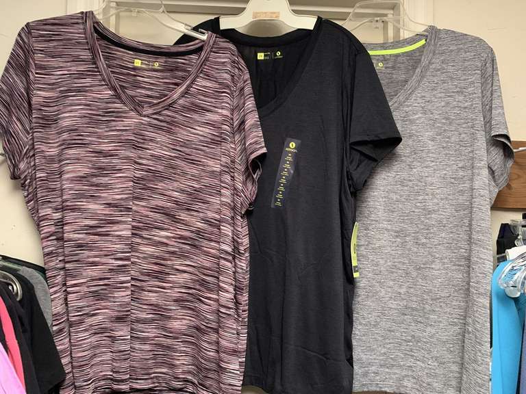 LADIES ATHLETIC WEAR - 10 TOPS (SIZE 2XL- 2 NEW W/ TAG) - UP MASTER CLOSET 2 image