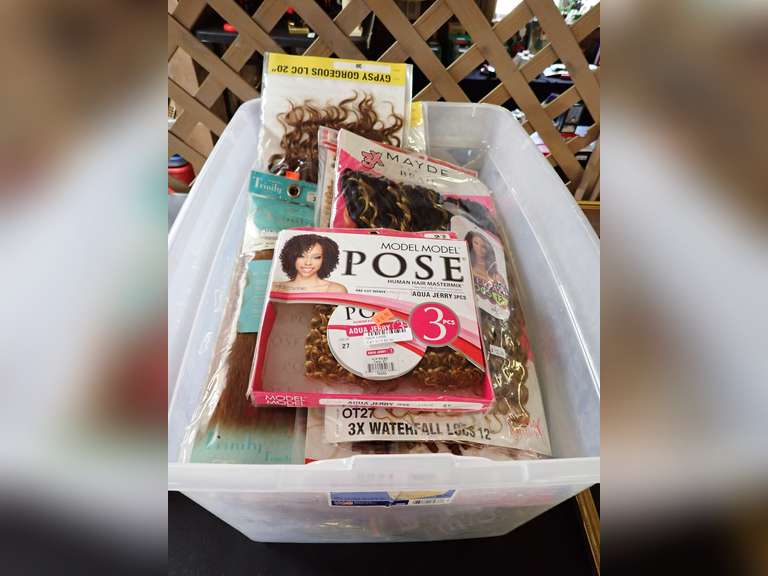 Bulk Lot of Various Synthetic Hair Extensions & Weaves image