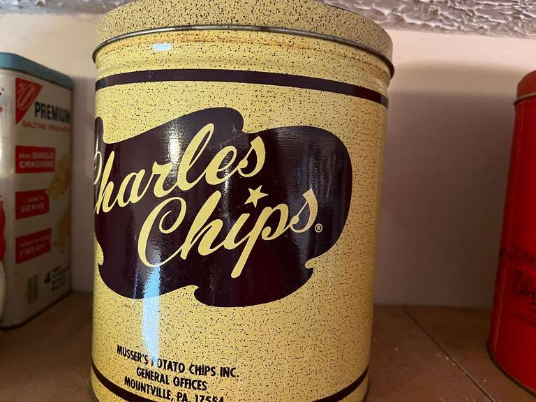 KIT… Vintage Charles Chips tin, see pictures for details. image