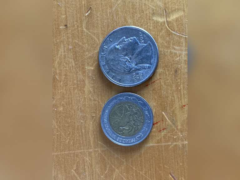 1993 MEXICAN/NUEVO PESO BI-METALLIC COIN, DR SALLY RIDE 2022P QUARTER W/ DIE GOUGE - CHECKOUT image