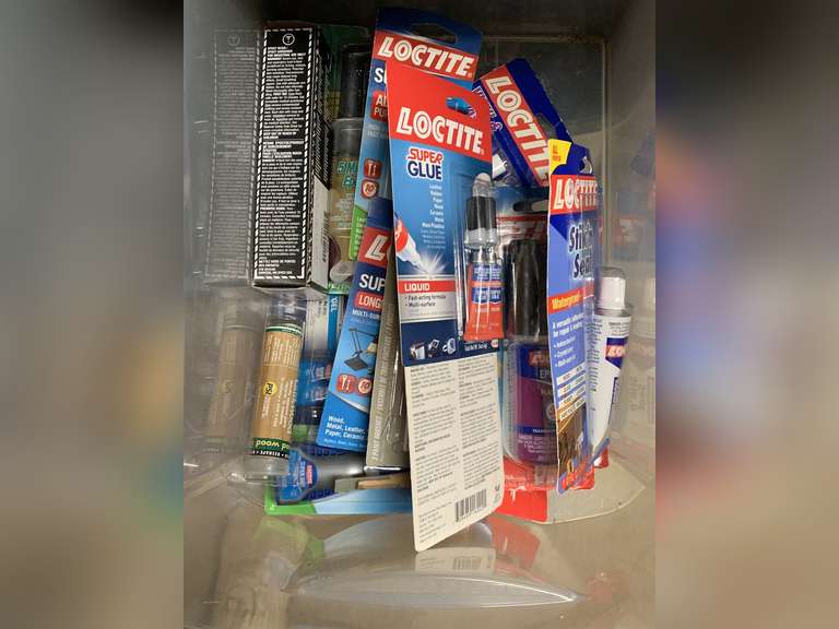 DRAWER FULL OF EPOXY, LOCTITE & OTHER GLUES - UP MASTER CLOSET 2 image