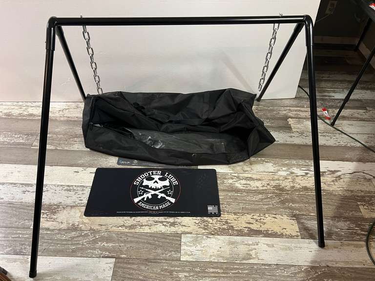 DEN… Metal frame, believed to be for hanging gong targets. Comes with carrying case, see pictures for details. image