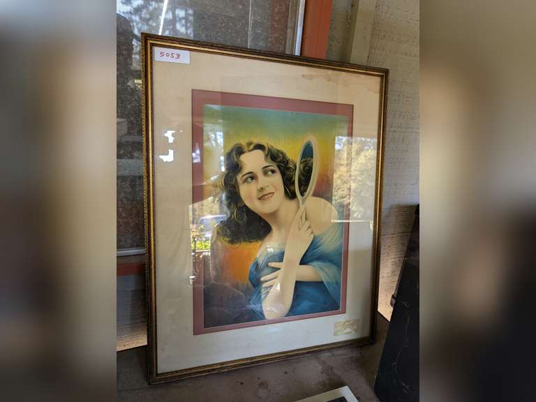 VINTAGE FRAMED AND MATTED PORTRAIT ART image