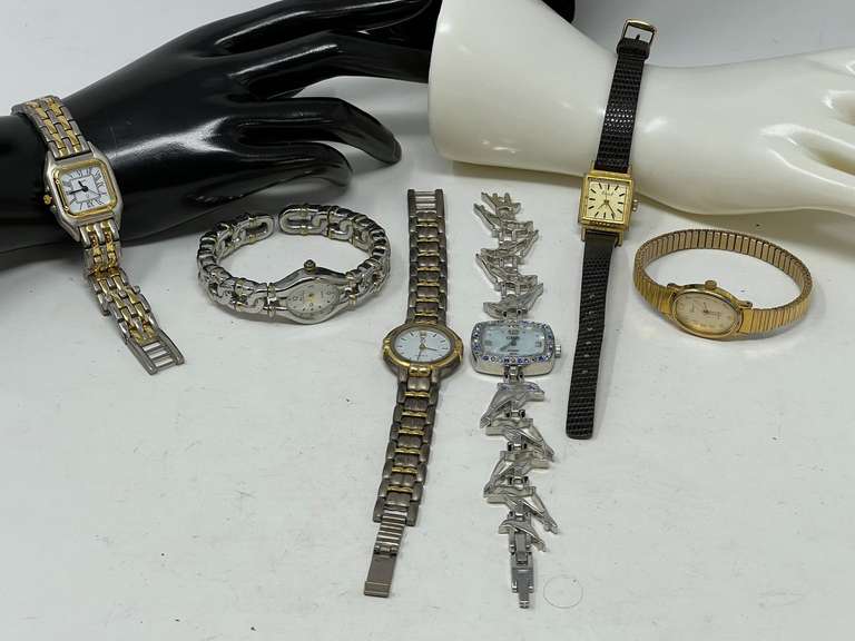 Ladies fashion estate watches, six pieces total, see pictures for details. image