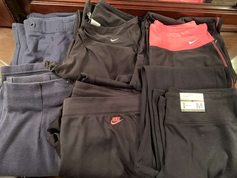 6 PAIR ATHLETIC PANTS SIZE MEDIUM (1 NEW W/ TAG) - UP MASTER BED image