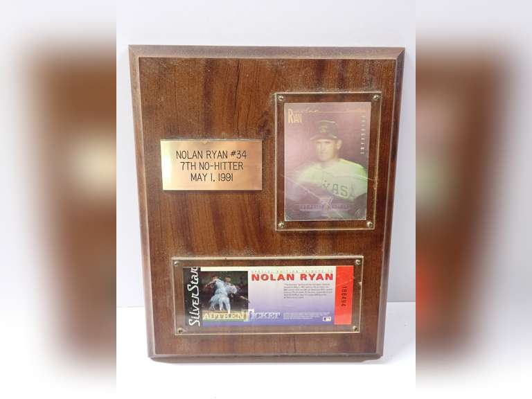 Nolan Ryan #34 7th No-Hitter May 1, 1991 Special Edition Tribute Plaque image
