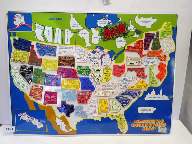 Magnetic Collectors Map with State Souvenir Magnets image