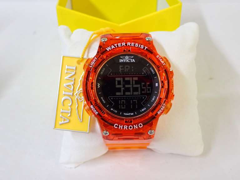 Invicta Orange Chrono Digital Watch with Box image