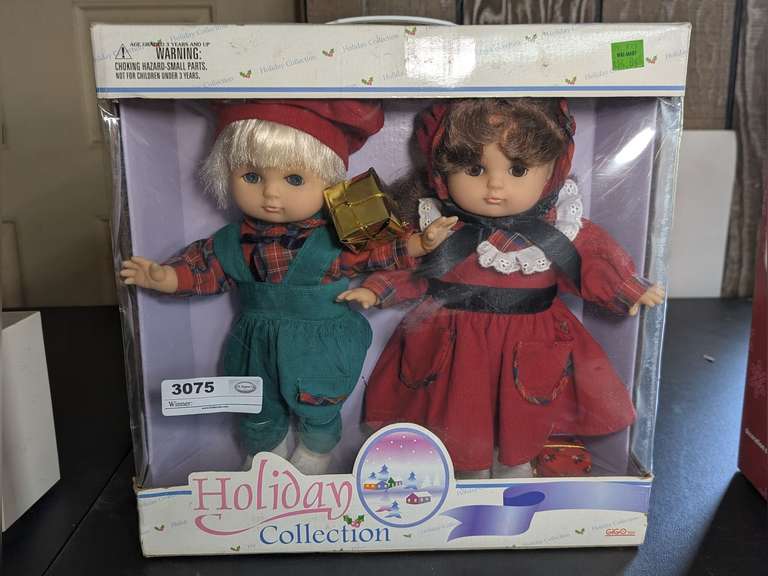 GIGO TOY HOLIDAY COLLECTION CHRISTMAS DOLLS IN ORIGINAL BOX image