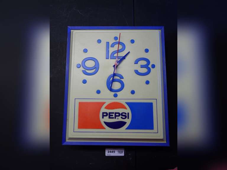 Pepsi Cola Light Up Clock - Hand Turn - Does not light up image