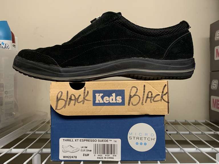 NEW KEDS BLACK SUEDE SLIP ON TENNIS SHOES SIZE 9M - UP MASTER CLOSET 2 image