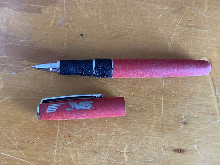 VINTAGE RED NORTHFOLK SOUTHERN FOUNTAIN PEN - CHECKOUT image