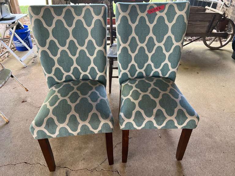 Classic, upholstered Parsons dining chairs, set of two, see pictures for details. image