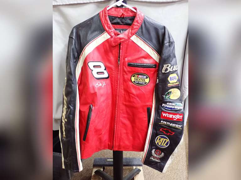 Dale Earnhardt Jr. #8 NASCAR Budweiser Leather Jacket image