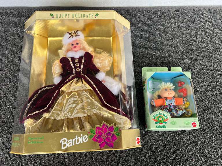 Happy Holidays Barbie, Special Edition, also includes a Cabbage Patch Kids collectible, both pieces come in original boxes, see pictures for details. image