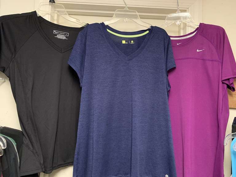 LADIES ATHLETIC WEAR - 10 TOPS (SIZE LARGE- 2 NEW W/ TAG) - UP MASTER CLOSET 2 image