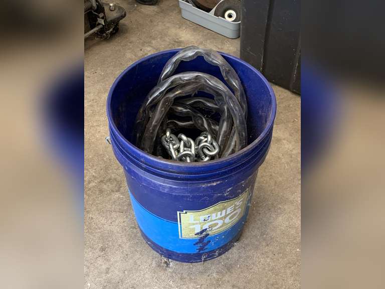 5 GALLON BUCKET OF MISC CHAIN - GARAGE image