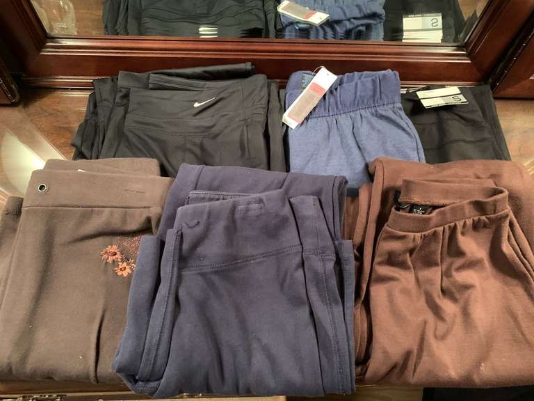 6 PAIR ATHLETIC PANTS SIZE SMALL (2 NEW W/ TAGS) - UP MASTER BED image