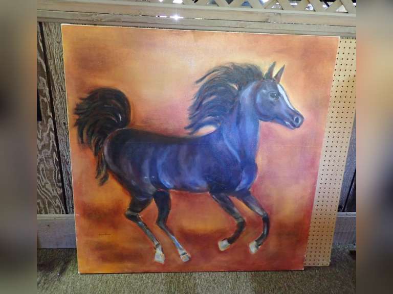 Bonny Gibson Original Horse Painting - VERY LARGE - Will NOT fit in a car.  Must have van or truck to transport. image