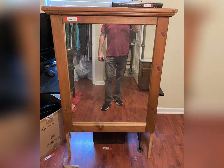 BR1…Wood framed mirror, see pictures for details. image