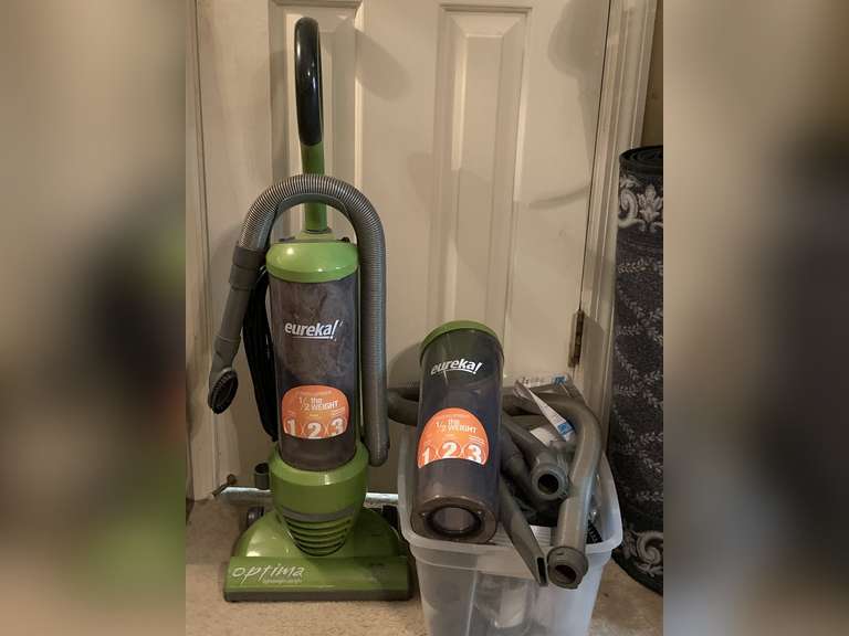 EUREKA OPTIMA VACUUM WITH CRATE OF ATTACHMENTS - UP MASTER BED image