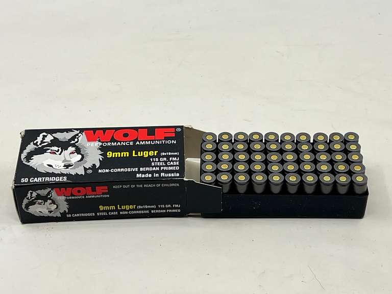 DEN… Wolf 9 mm Luger, 115 grain ammunition, see pictures for details. image