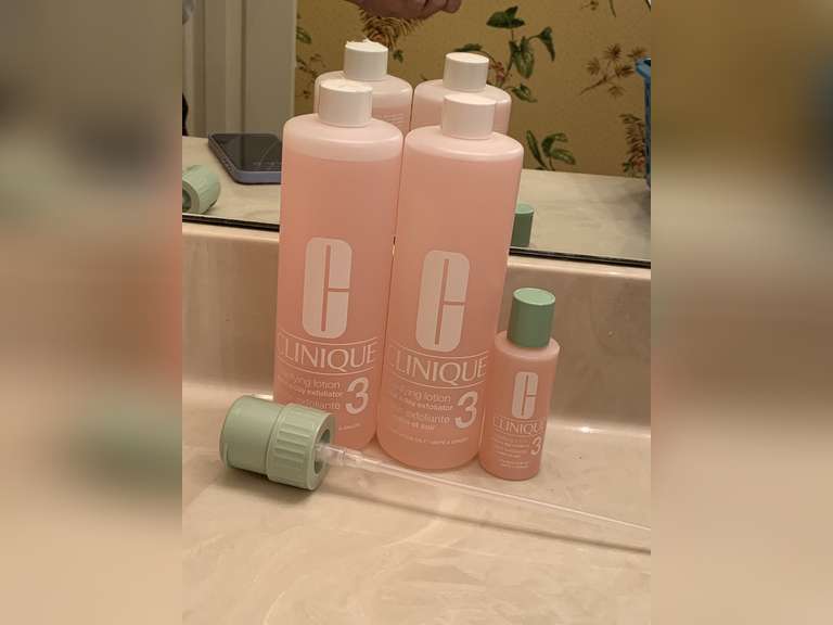 2 NEW BOTTLES 16.5 FL OZ CLINIQUE #3 CLARIFYING LOTION & ONE 2 FL OZ BOTTLE - UP MASTER BATH image