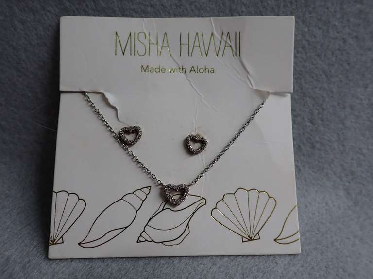 Misha Hawaii Heart Necklace and Earring Set image