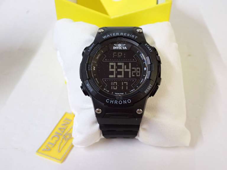 Invicta Black Resin Digital Chrono Watch with Box image