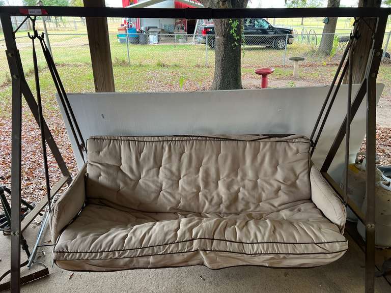 A-frame outdoor swing, see pictures for details. image