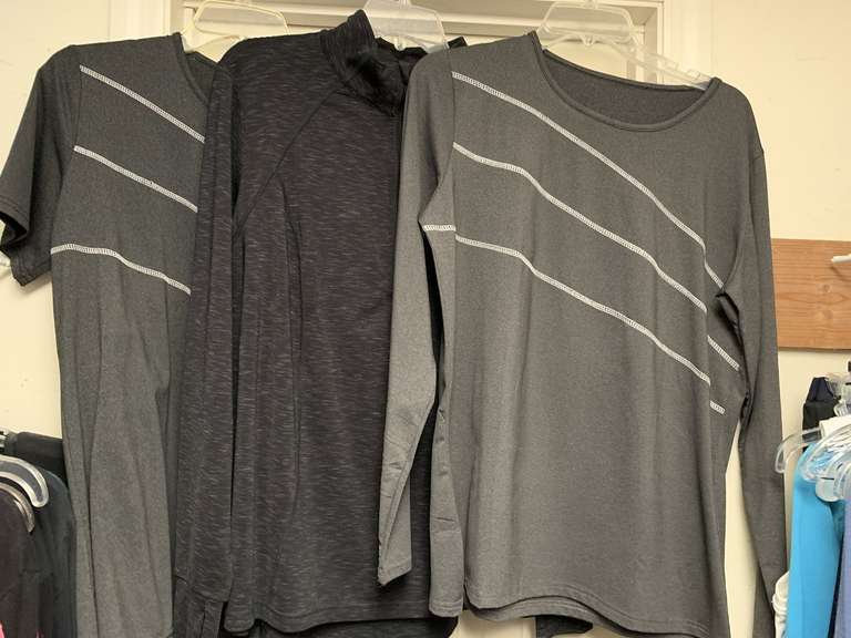 LADIES ATHLETIC WEAR - 8 TOPS, 3 PANTS (SIZE EXTRA LARGE) - UP MASTER CLOSET 2 image