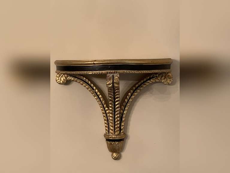 1930'S NEOCLASSICAL GILT WOOD DISPLAY WALL SHELF 13 1/2" WIDE X 14" TALL X 7" DEEP - DINING ROOM image