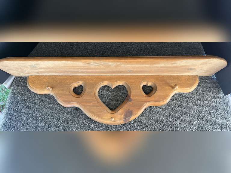 Wooden wall mount curio shelf, see pictures for details. image