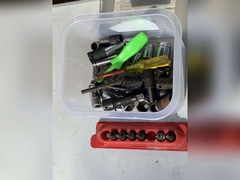 CONTAINER OF SNAP-ON SOCKETS & MORE - GARAGE image