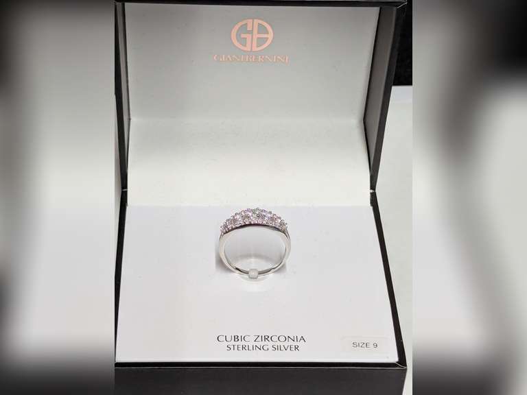 Giani Bernini Sterling Silver Cubic Zirconia Ring Size 9 image