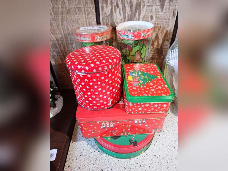 Assorted Holiday Themed Tins and Stems image