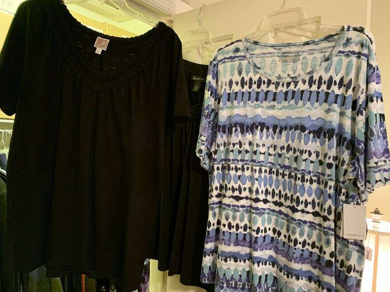 LADIES TOPS - 3 SIZE 3XL (1 NEW W/ TAG) & 6 SIZE 2XL - UP BED 2 CLOSET image