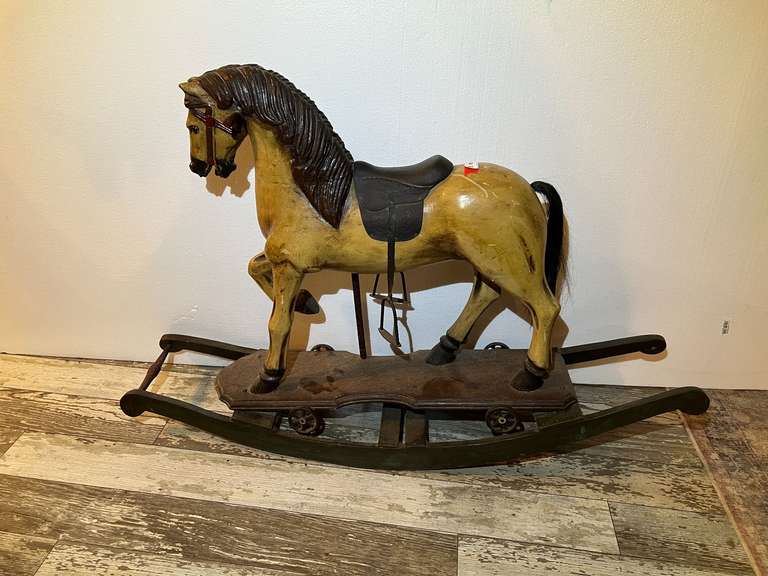 DEN… Vintage/antique child’s rocking horse, see pictures for details. image