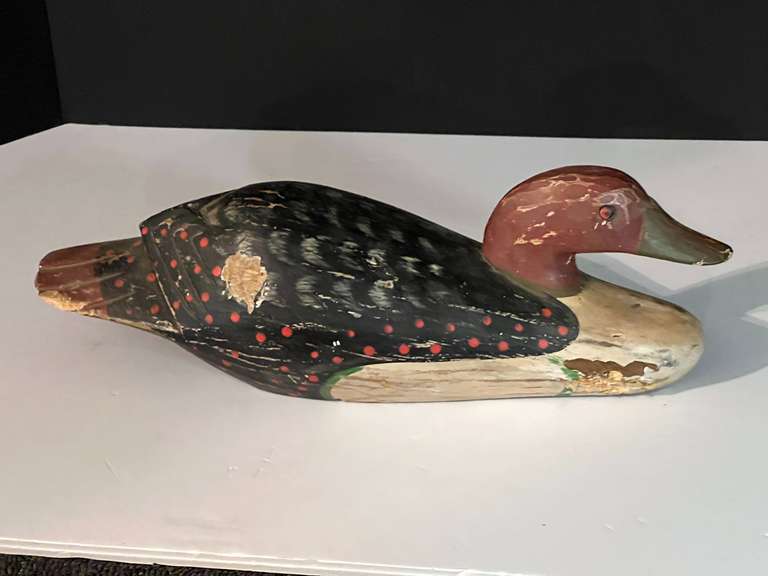 DEN… Vintage wooden painted duck, this piece has been a little scuffed up, see pictures for details. image